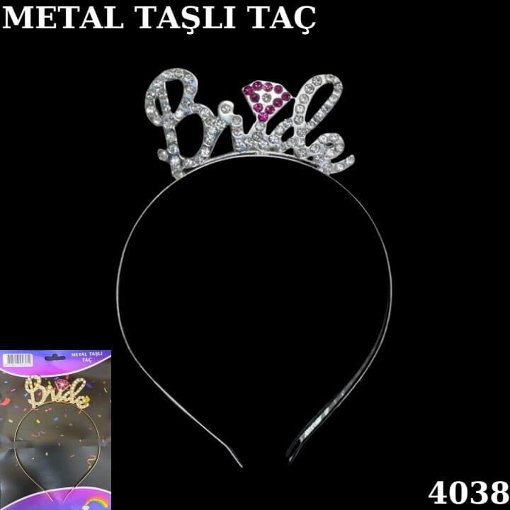 TAÇ TAŞLI METAL BRİDE  GÜMÜŞ