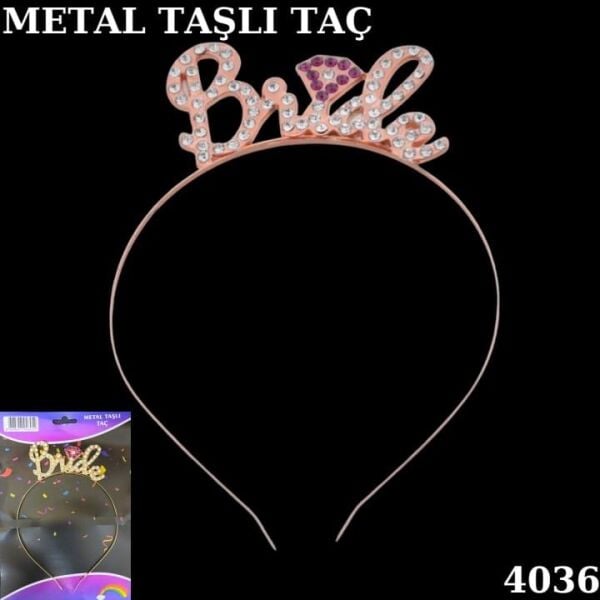 TAÇ TAŞLI METAL BRİDE  BRONZ
