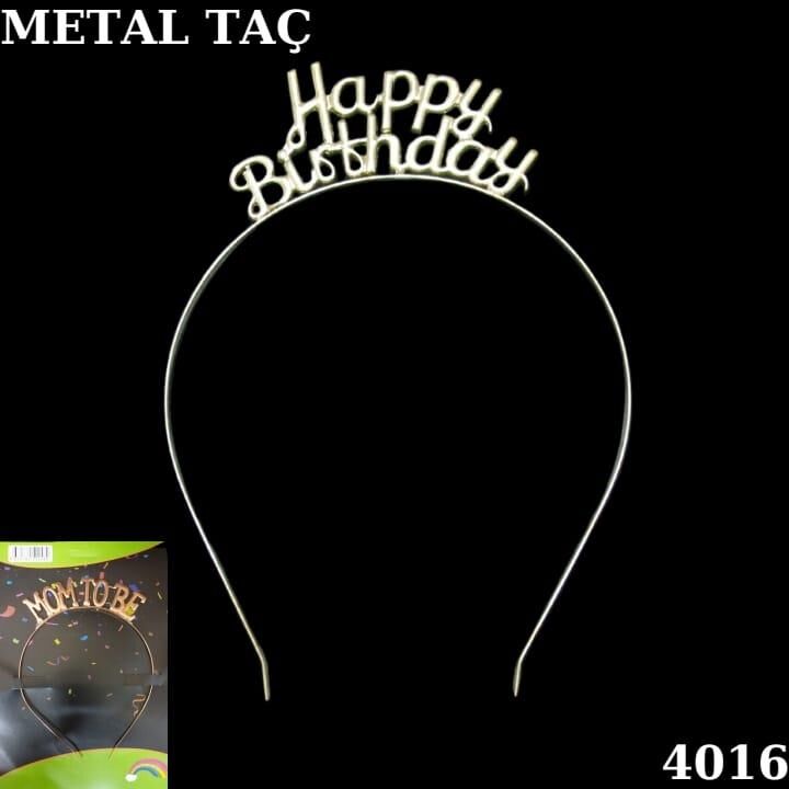 TAÇ METAL HAPPY BIRTHDAY  ALTIN
