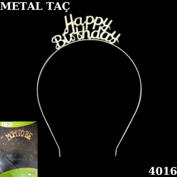TAÇ METAL HAPPY BIRTHDAY  ALTIN