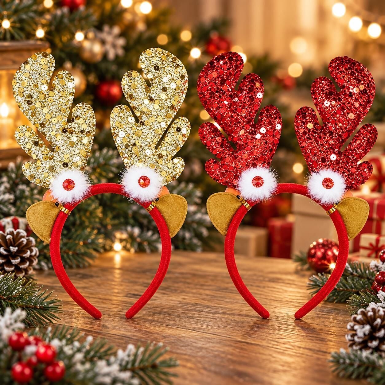 TAÇ NOEL 12 Lİ GEYİK PARLAK KMZ/GLD(1 KOLİ 600 AD)