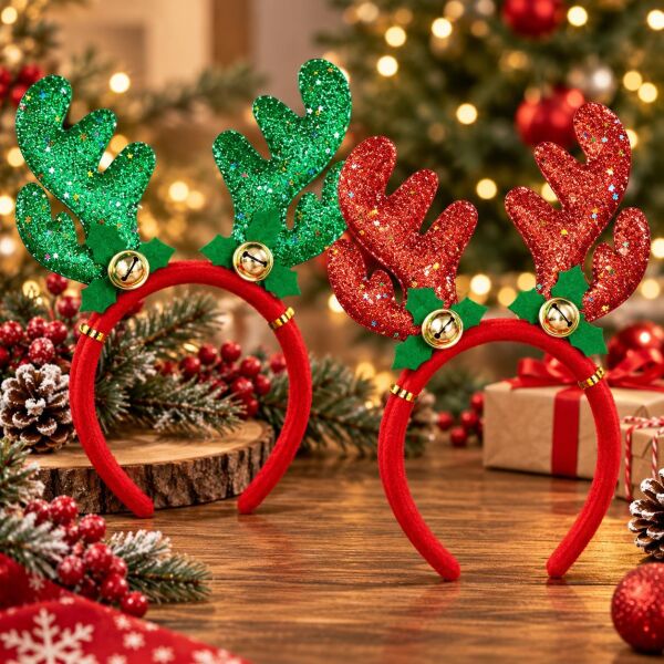 TAÇ NOEL 12 Lİ GEYİK PARLAK ÇANLI (1 KOLİ 600 AD)