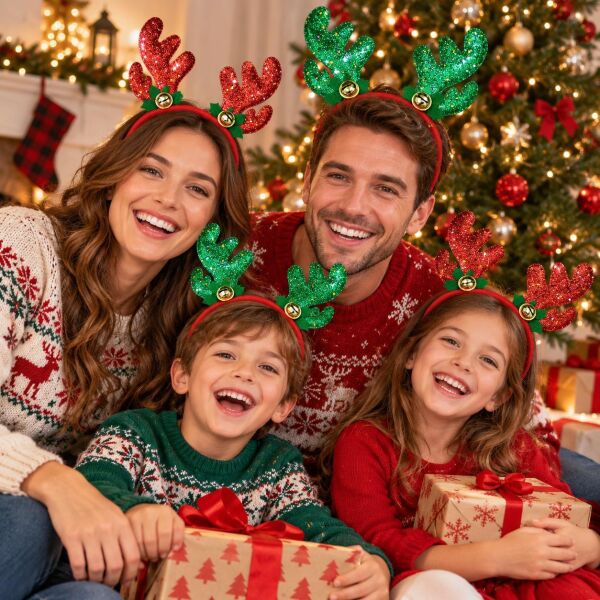 TAÇ NOEL 12 Lİ GEYİK PARLAK ÇANLI (1 KOLİ 600 AD)