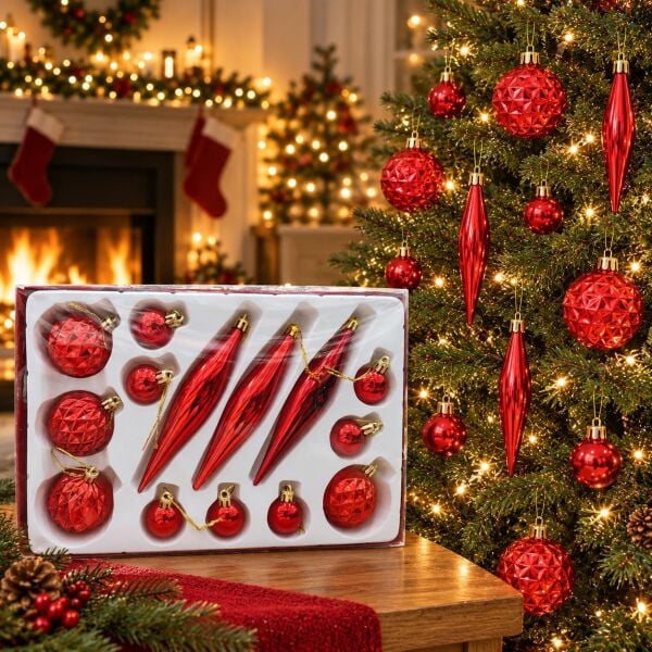 DAMLA LÜX SET KMZ 14 LÜ AĞAÇ SÜSÜ (1 KOLİ 72 PK)