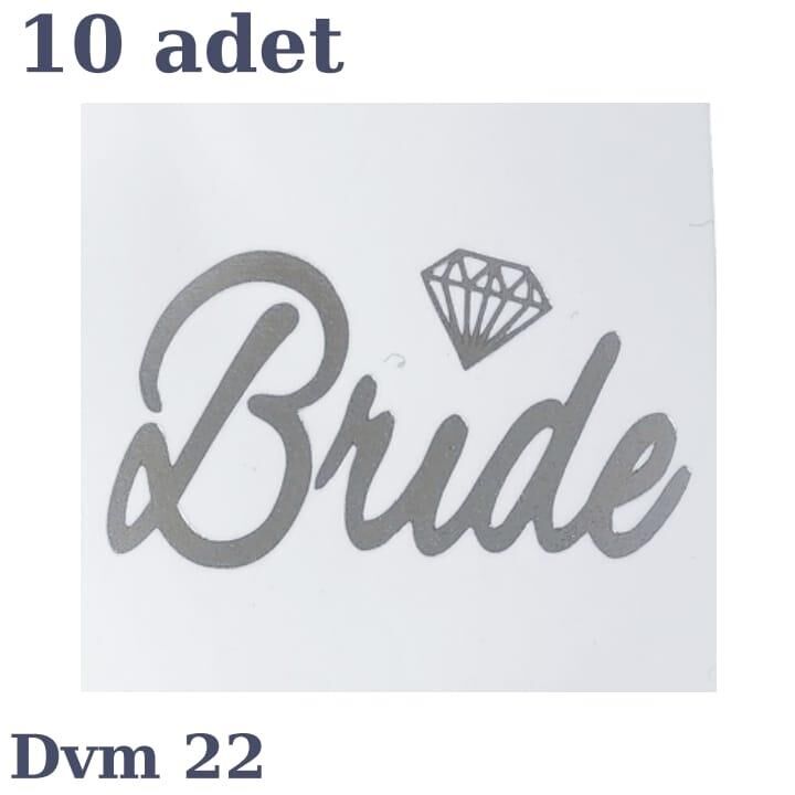 DÖVME BRİDE GÜMÜŞ ELMAS NO:22 10 LU