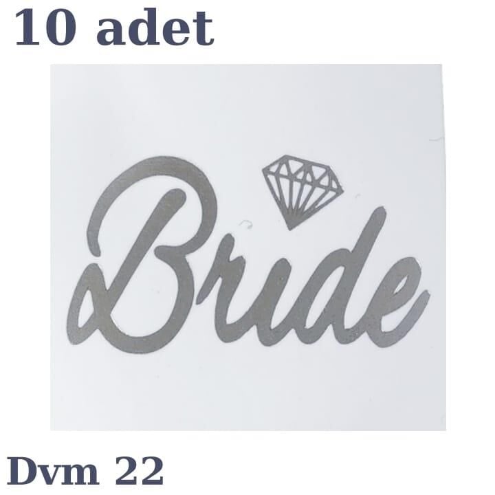 DÖVME BRİDE GÜMÜŞ ELMAS NO:22 10 LU