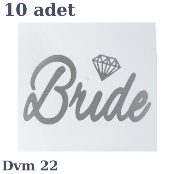 DÖVME BRİDE GÜMÜŞ ELMAS NO:22 10 LU