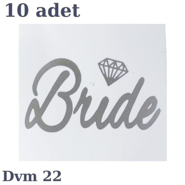 DÖVME BRİDE GÜMÜŞ ELMAS NO:22 10 LU