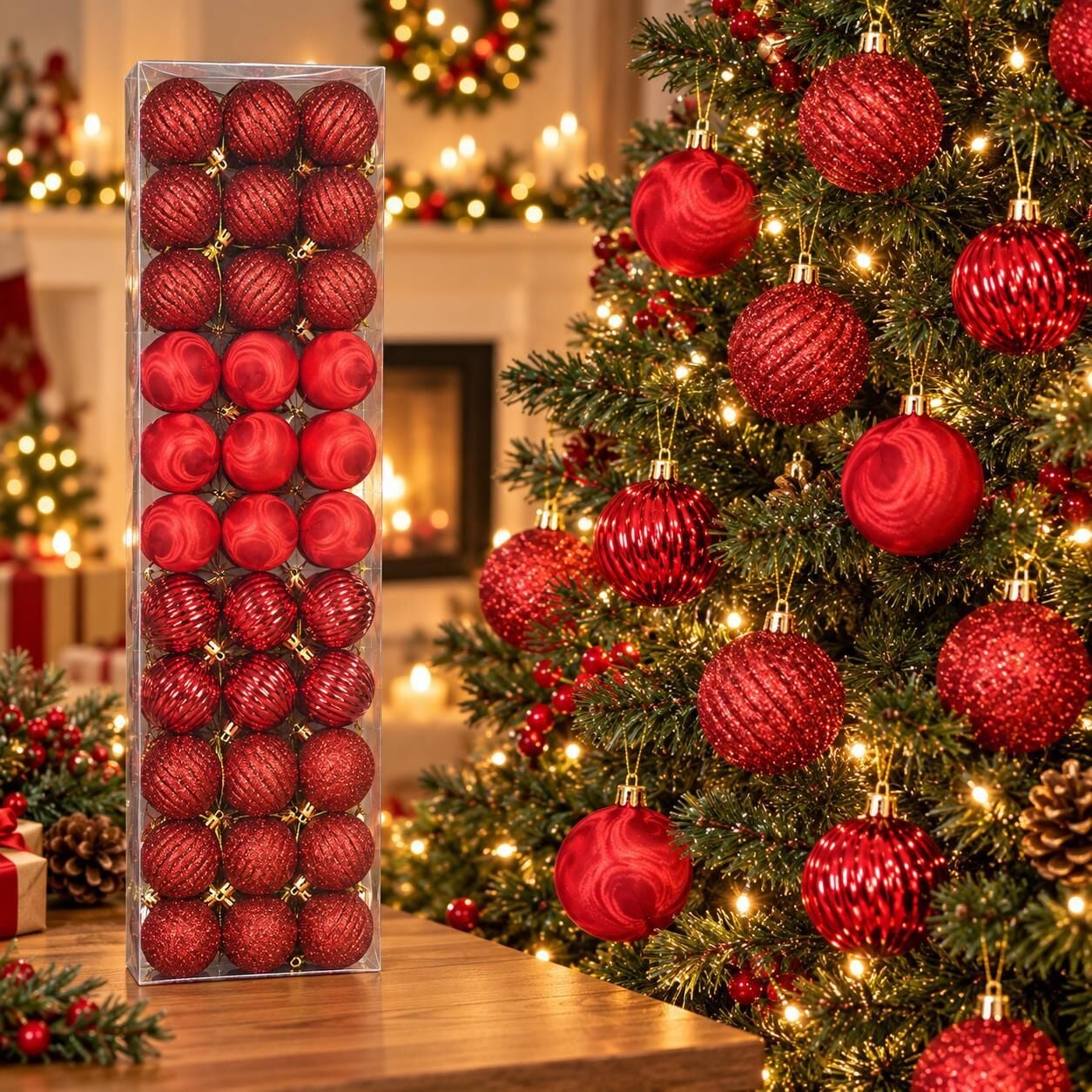 LÜX NOEL TOP 4 CM KIRMIZI 45 Lİ (1 KOLİ 60 PK)