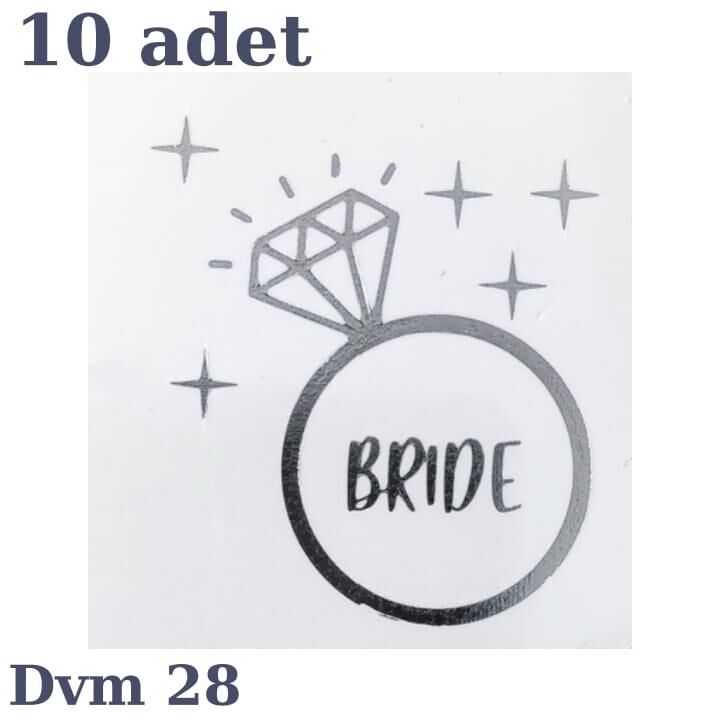 DÖVME BRİDE GÜMÜŞ YÜZÜK NO:28 10 LU