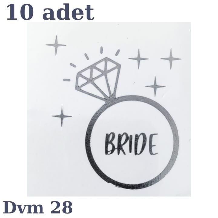 DÖVME BRİDE GÜMÜŞ YÜZÜK NO:28 10 LU