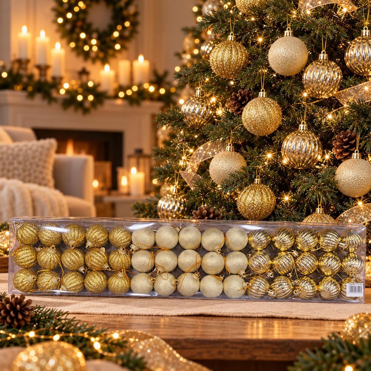 LÜX NOEL TOP 4 CM GOLD 45 Lİ (1 KOLİ 60 PK)