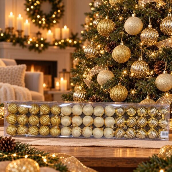 LÜX NOEL TOP 4 CM GOLD 45 Lİ (1 KOLİ 60 PK)
