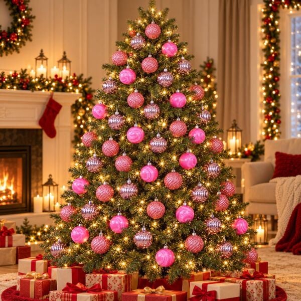 LÜX NOEL TOP 4 CM PEMBE 45 Lİ (1 KOLİ 60 PK)