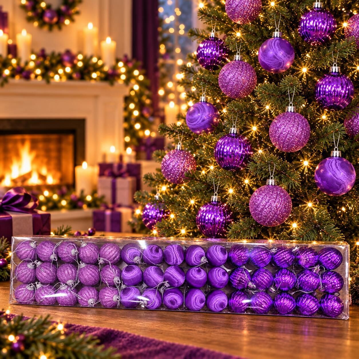LÜX NOEL TOP 4 CM MOR 45 Lİ (1 KOLİ 60 PK)