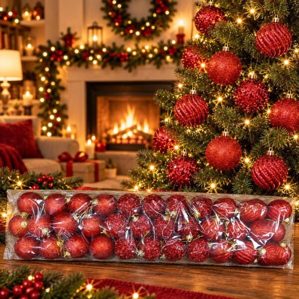 LÜX NOEL TOP 5 CM KIRMIZI 48 Lİ (1 KOLİ 36 PK)