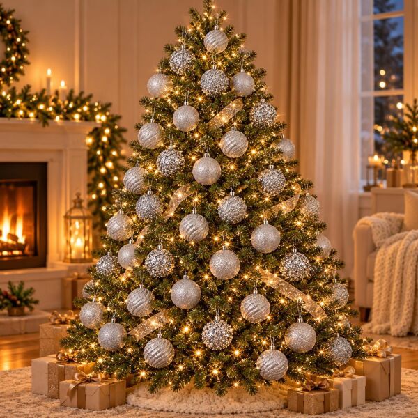 LÜX NOEL TOP 5 CM GÜMÜŞ 48 Lİ (1 KOLİ 36 PK)
