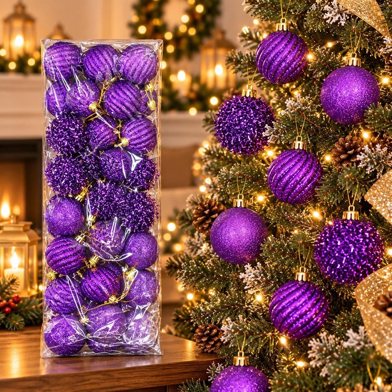 LÜX NOEL TOP 5 CM MOR 48 Lİ (1 KOLİ 36 PK)