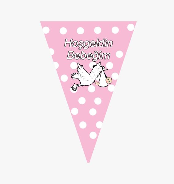 FLAMA HOŞGELDİN BEBEĞİM PEMBE LEYLEKLİ