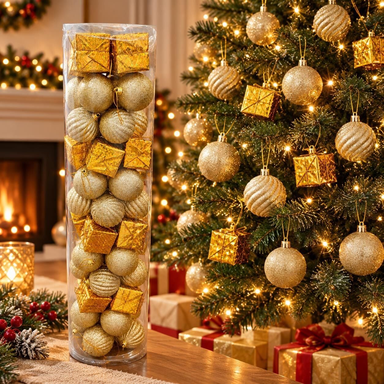 LÜX NOEL TOP 6 CM GOLD 48 Lİ (1 KOLİ 20 PK)