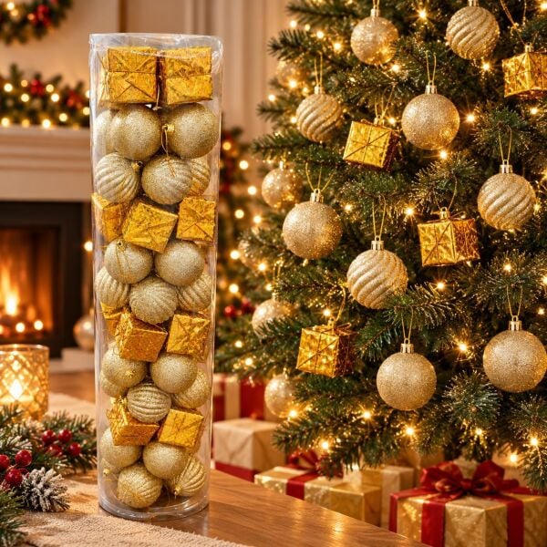 LÜX NOEL TOP 6 CM GOLD 48 Lİ (1 KOLİ 20 PK)