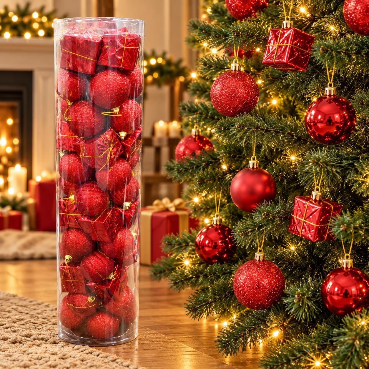 LÜX NOEL TOP 6 CM KIRMIZI 48 Lİ (1 KOLİ 20 PK)