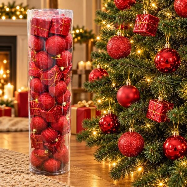 LÜX NOEL TOP 6 CM KIRMIZI 48 Lİ (1 KOLİ 20 PK)