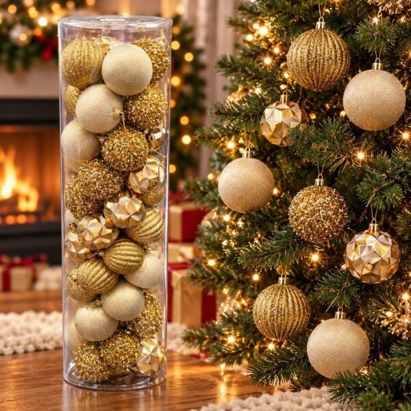 LÜX NOEL TOP 6 CM GOLD 48 Lİ (1 KOLİ 20 PK)