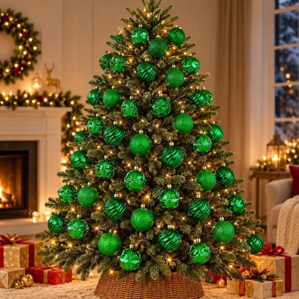 LÜX ASORTİ NOEL TOP 5 CM YEŞİL 20 Lİ(1 KOLİ 90 PK)