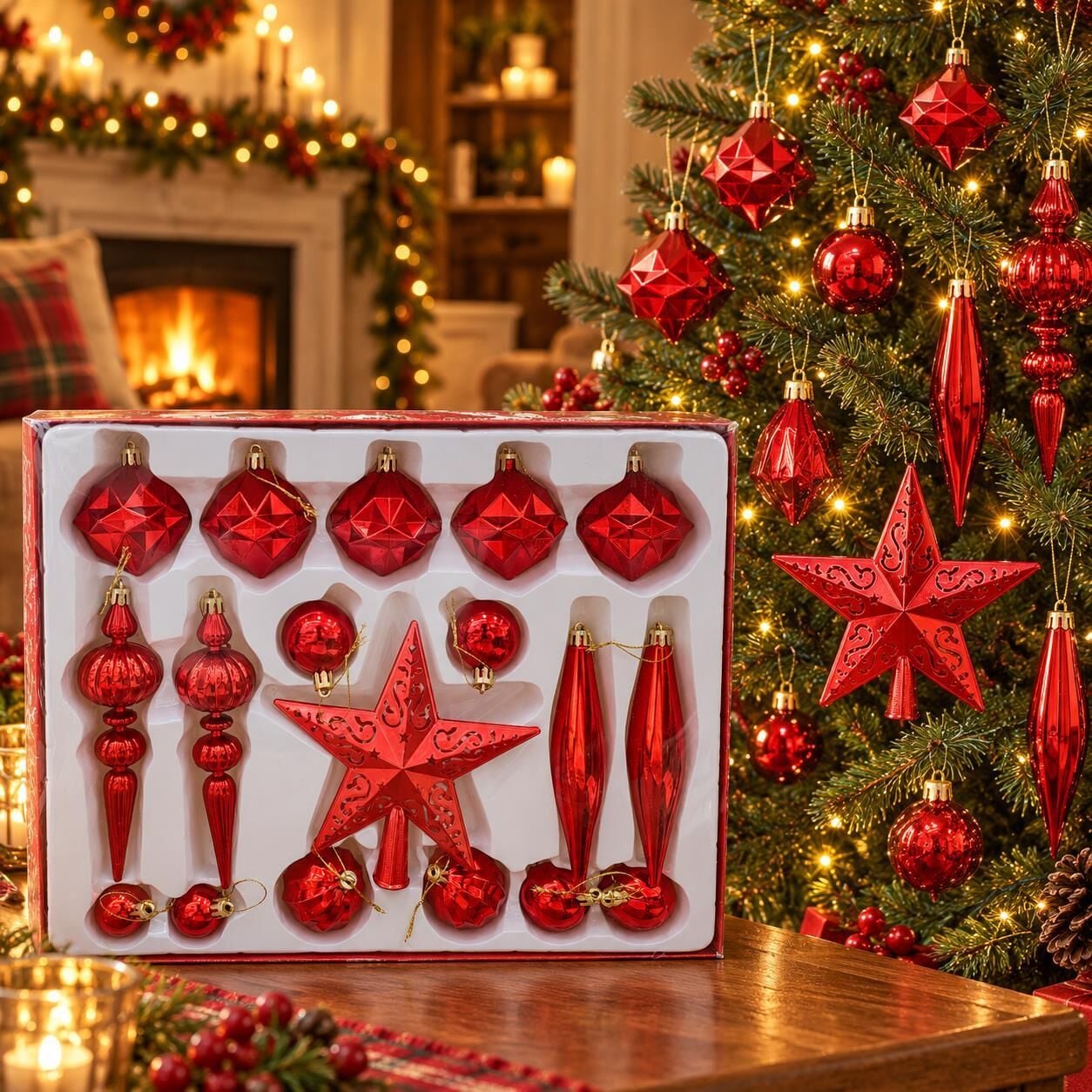 DAMLA LÜX SET BÜYÜK KIRMIZI 18 Lİ  (1 KOLİ 40 PK)