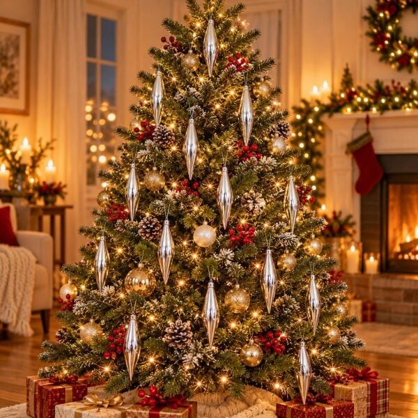 LÜX DAMLA NOEL 4 LÜ SET GÜMÜŞ (1 KOLİ 400 AD)