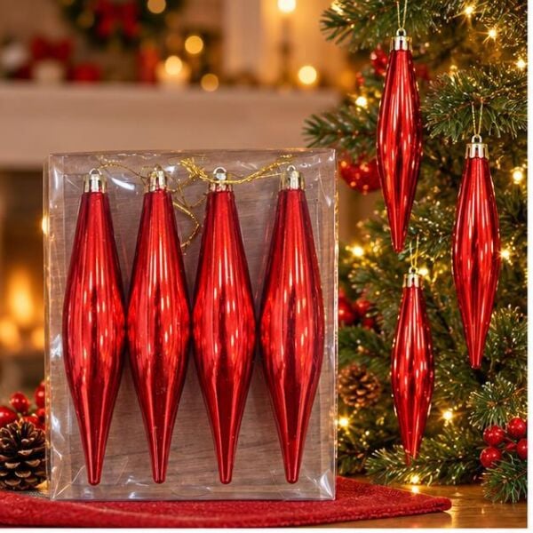 LÜX DAMLA NOEL 4 LÜ SET KIRMIZI (1 KOLİ 400 AD)