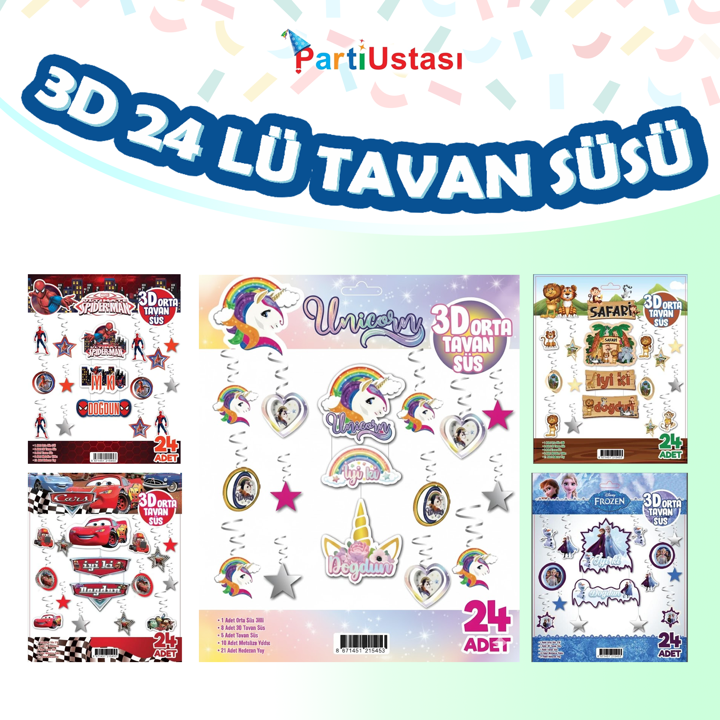 3D 24 LÜ TAVAN SÜSÜ